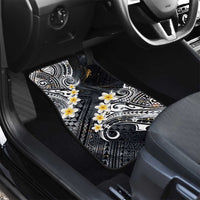 Polynesian Tribal Tattoo Car Mats Plumeria Black Gold Marble Pattern