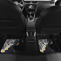 Polynesian Tribal Tattoo Car Mats Plumeria Black Gold Marble Pattern
