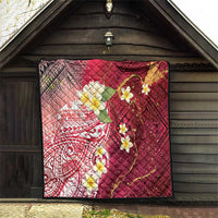 Polynesian Tribal Tattoo Quilt Plumeria Blood Red and Gold Marble Pattern LT9 - Polynesian Pride