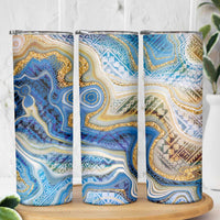 Polynesian Tribal Tattoo Skinny Tumbler Swirling Ocean Marble Pattern LT9 - Polynesian Pride