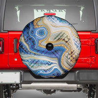Polynesian Tribal Tattoo Spare Tire Cover Swirling Ocean Marble Pattern