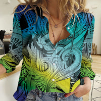 Personalised Aloha King Kamehameha Spirits Women Casual Shirt Art Special LT9 Female Art - Polynesian Pride