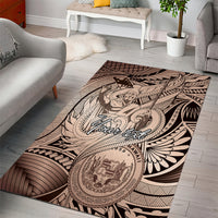 Personalised Aloha King Kamehameha Spirits Area Rug Beige Special