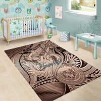 Personalised Aloha King Kamehameha Spirits Area Rug Beige Special