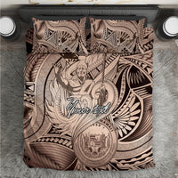 Personalised Aloha King Kamehameha Spirits Bedding Set Beige Special