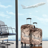 Personalised Aloha King Kamehameha Spirits Luggage Cover Beige Special LT9 - Polynesian Pride