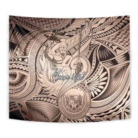 Personalised Aloha King Kamehameha Spirits Tapestry Beige Special