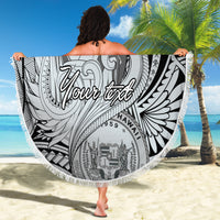 Personalised Aloha King Kamehameha Spirits Beach Blanket Grey Special