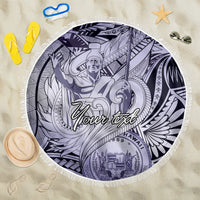 Personalised Aloha King Kamehameha Spirits Beach Blanket Violet Special