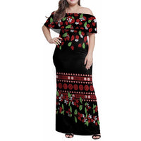 Fiji Masi Bula Tagimoucia Flowers Family Matching Off Shoulder Maxi Dress and Hawaiian Shirt