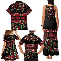 Fiji Masi Bula Tagimoucia Flowers Family Matching Tank Maxi Dress and Hawaiian Shirt