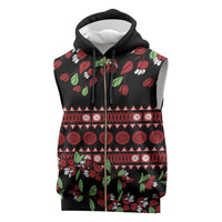 Fiji Masi Bula Tagimoucia Flowers Sleeveless Zip Hoodie - Polynesian Pride