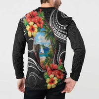 Hafa Adai Guam Button Sweatshirt Guahan Seal Chamorro Stones Tribal