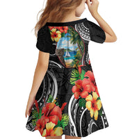 Hafa Adai Guam Family Matching Short Sleeve Bodycon Dress and Hawaiian Shirt Guahan Seal Chamorro Stones Tribal LT9 - Polynesian Pride