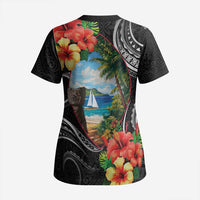 Hafa Adai Guam Scrub Top Guahan Seal Chamorro Stones Tribal - Polynesian Pride