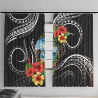 Hafa Adai Guam Window Curtain Guahan Seal Chamorro Stones Tribal