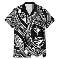 Hafa Adai Guam Inspired Tattoo Family Matching Mermaid Dress and Hawaiian Shirt LT9 Dad's Shirt - Short Sleeve Black - Polynesian Pride