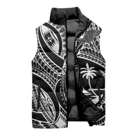 Hafa Adai Guam Inspired Tattoo Sleeveless Puffer Jacket - Polynesian Pride