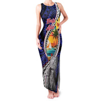 Hafa Adai Guam Seal Latte Stones Artwork Family Matching Tank Maxi Dress and Hawaiian Shirt