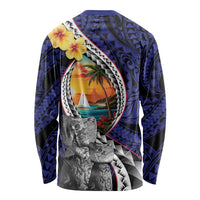 Hafa Adai Guam Seal Latte Stones Artwork Long Sleeve Shirt