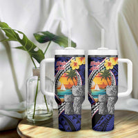 Hafa Adai Guam Seal Latte Stones Artwork Tumbler With Handle