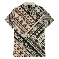 Niho Taniwha Kowhaiwhai Family Matching Off The Shoulder Long Sleeve Dress and Hawaiian Shirt LT9 - Polynesian Pride