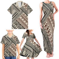 Niho Taniwha Kowhaiwhai Family Matching Tank Maxi Dress and Hawaiian Shirt
