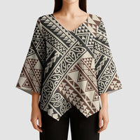 Niho Taniwha Kowhaiwhai Kimono Sleeve Blouse - Polynesian Pride
