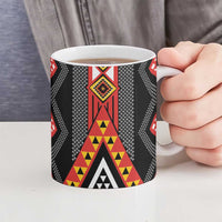 Niho Taniwha Taniko Motif Ceramic Mug - Polynesian Pride