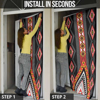 Niho Taniwha Taniko Motif Door Cover - Polynesian Pride