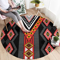 Niho Taniwha Taniko Motif Round Carpet