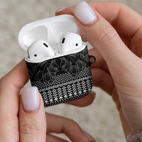 Black Taniko Kowhaiwhai Tukutuku Motif AirPods Case - Polynesian Pride