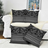 Black Taniko Kowhaiwhai Tukutuku Motif Pillow Cover LT9 - Polynesian Pride