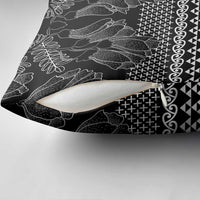 Black Taniko Kowhaiwhai Tukutuku Motif Pillow Cover LT9 - Polynesian Pride
