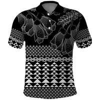 Black Taniko Kowhaiwhai Tukutuku Motif Polo Shirt