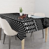 Black Taniko Kowhaiwhai Tukutuku Motif Tablecloth