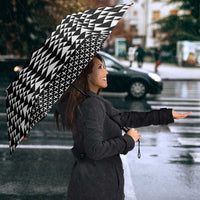 Black Taniko Kowhaiwhai Tukutuku Motif Umbrella - Polynesian Pride