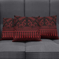 Red Taniko Kowhaiwhai Tukutuku Motif Pillow Cover - Polynesian Pride