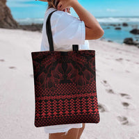 Red Taniko Kowhaiwhai Tukutuku Motif Tote Bag - Polynesian Pride