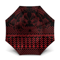 Red Taniko Kowhaiwhai Tukutuku Motif Umbrella - Polynesian Pride