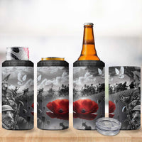 Black ANZAC Day The Battle of Lone Pine 4 in 1 Can Cooler Tumbler Kiwi-Kangaroo Soldier Lest We Forget