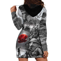Black ANZAC Day The Battle of Lone Pine Hoodie Dress Kiwi-Kangaroo Soldier Lest We Forget LT9 - Polynesian Pride