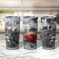 Black ANZAC Day The Battle of Lone Pine Tumbler Cup Kiwi-Kangaroo Soldier Lest We Forget