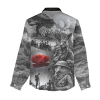 Black ANZAC Day The Battle of Lone Pine Women Casual Shirt Kiwi-Kangaroo Soldier Lest We Forget LT9 - Polynesian Pride