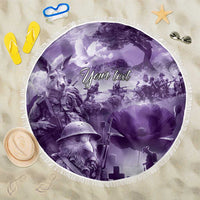 Purple ANZAC Day The Battle of Lone Pine Beach Blanket Kiwi-Kangaroo Soldier Lest We Forget