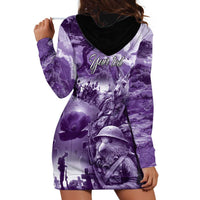 Purple ANZAC Day The Battle of Lone Pine Hoodie Dress Kiwi-Kangaroo Soldier Lest We Forget LT9 - Polynesian Pride