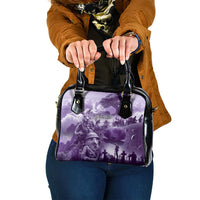 Purple ANZAC Day The Battle of Lone Pine Shoulder Handbag Kiwi-Kangaroo Soldier Lest We Forget