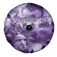 Purple ANZAC Day The Battle of Lone Pine Spare Tire Cover Kiwi-Kangaroo Soldier Lest We Forget