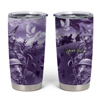 Purple ANZAC Day The Battle of Lone Pine Tumbler Cup Kiwi-Kangaroo Soldier Lest We Forget