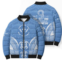 FSM Kosrae States Bomber Puffer Jacket Micronesia Six 9 One Polynesian Tribal Pattern - Polynesian Pride